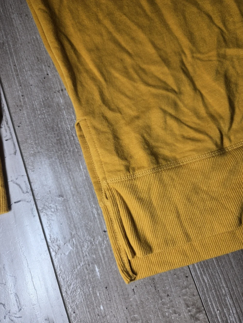 90 Degree by Reflex Mustard Yellow Women's Size Small Fleece Pullover Sweatshirt